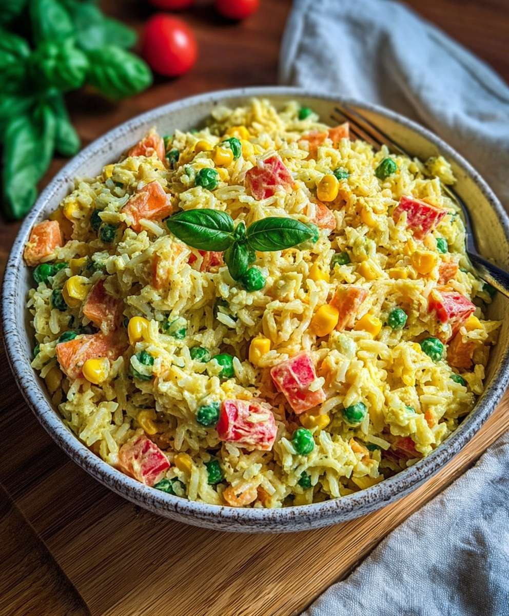 Bunter Reissalat mit Curry