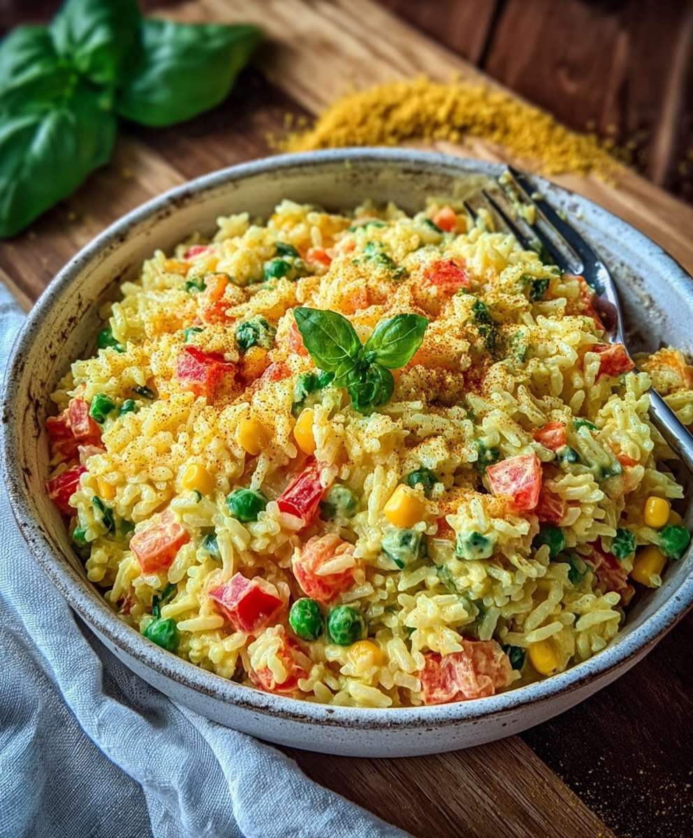 Bunter Reissalat mit Curry