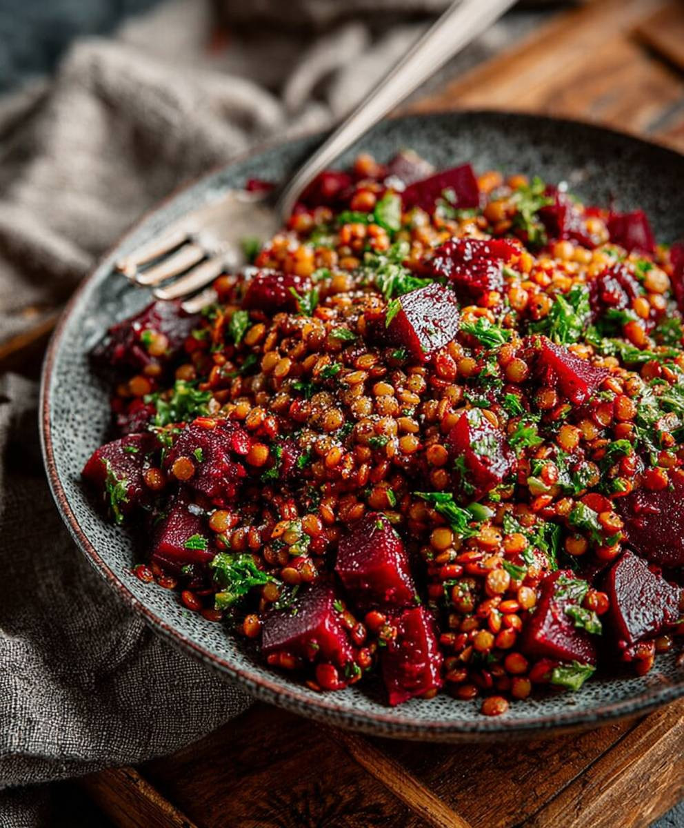 Rote Bete Linsen Salat