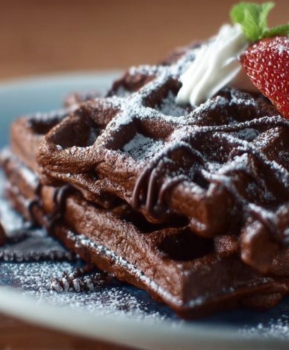Brownie Waffeln backen