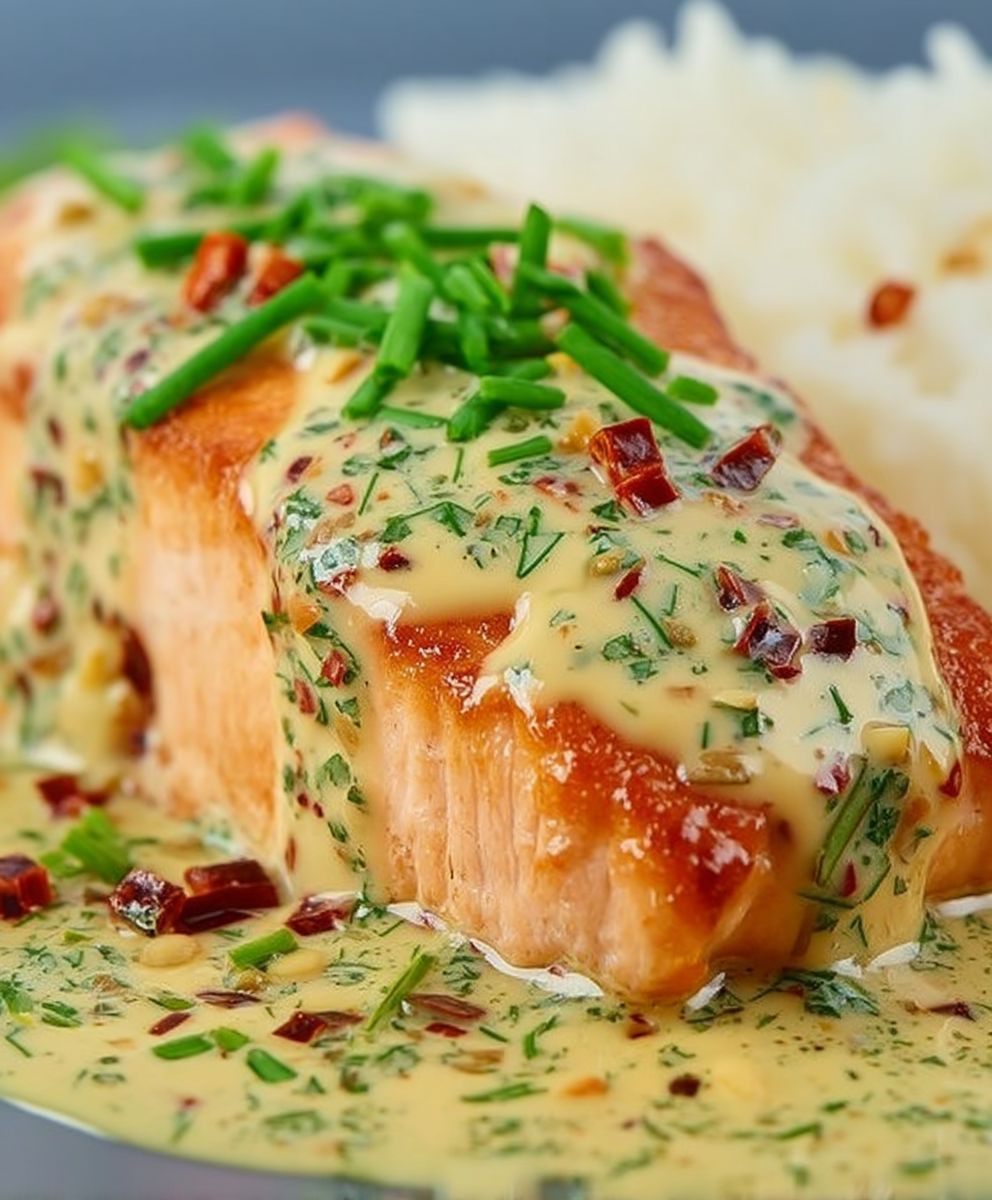 Gebratener Lachs Honig Senfsauce