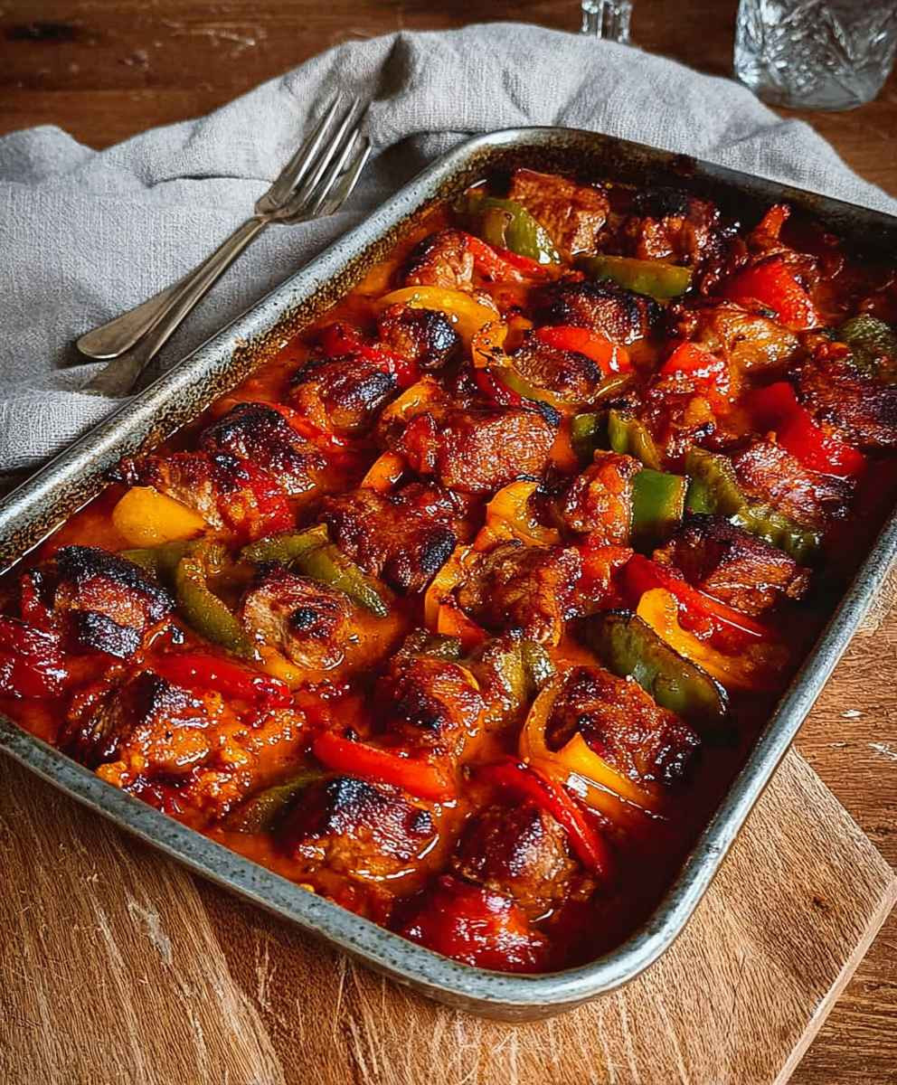 Schaschlik mit selbstgemachter Soße