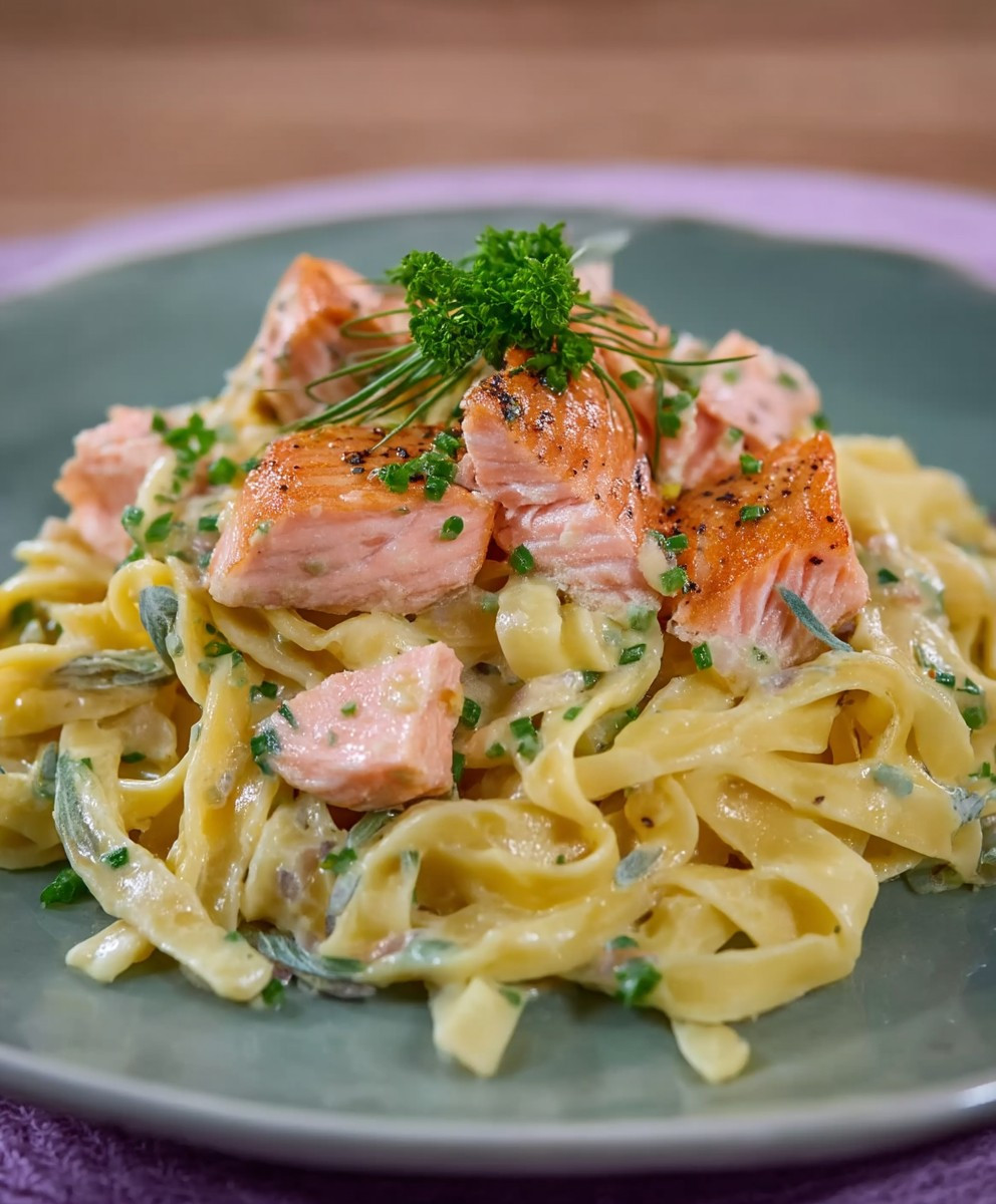 Lachs Nudeln Sahnesoße schnell