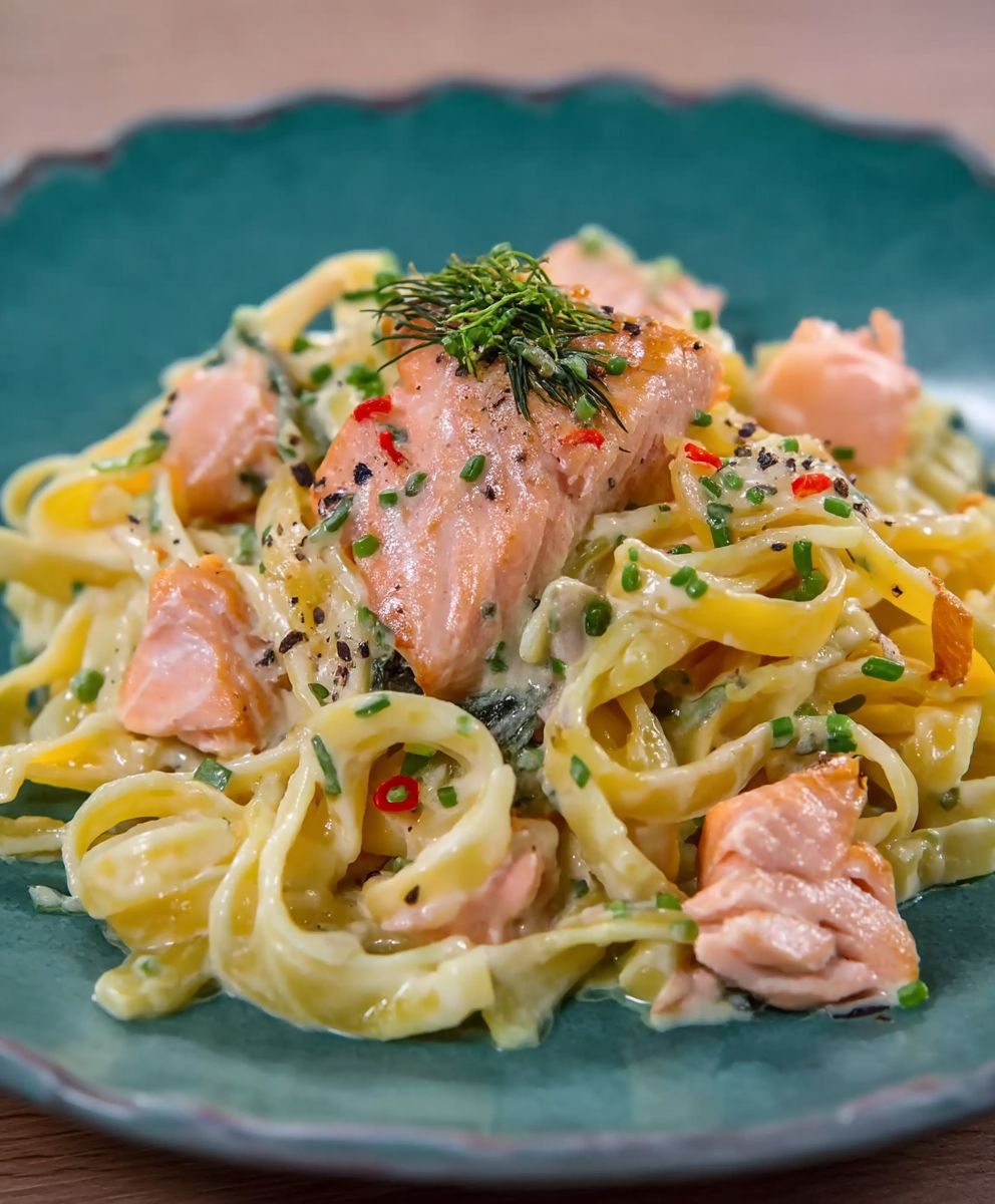 Lachs Nudeln Sahnesoße schnell