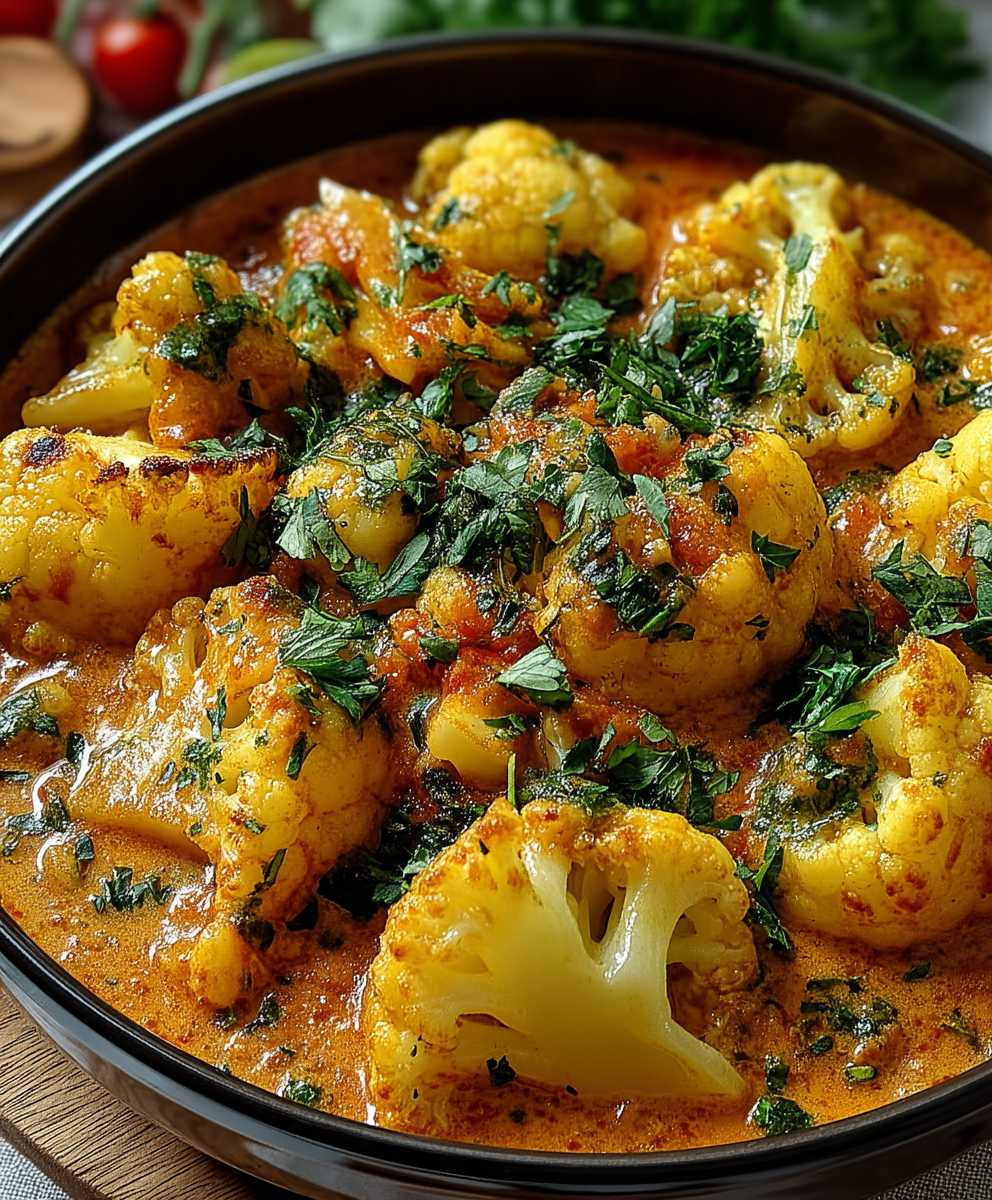 Ofen Blumenkohl Curry Familie