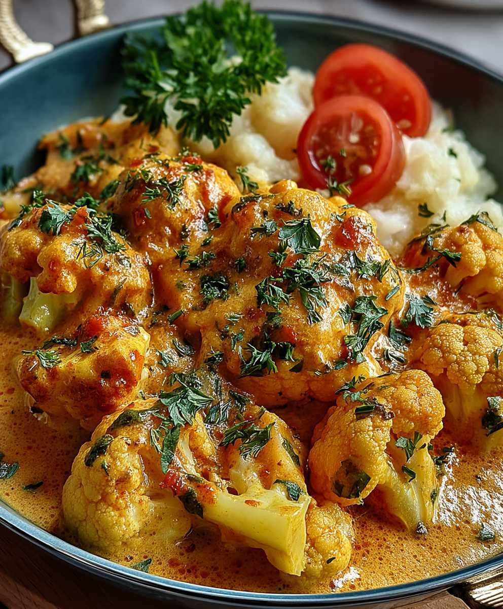 Ofen Blumenkohl Curry Familie