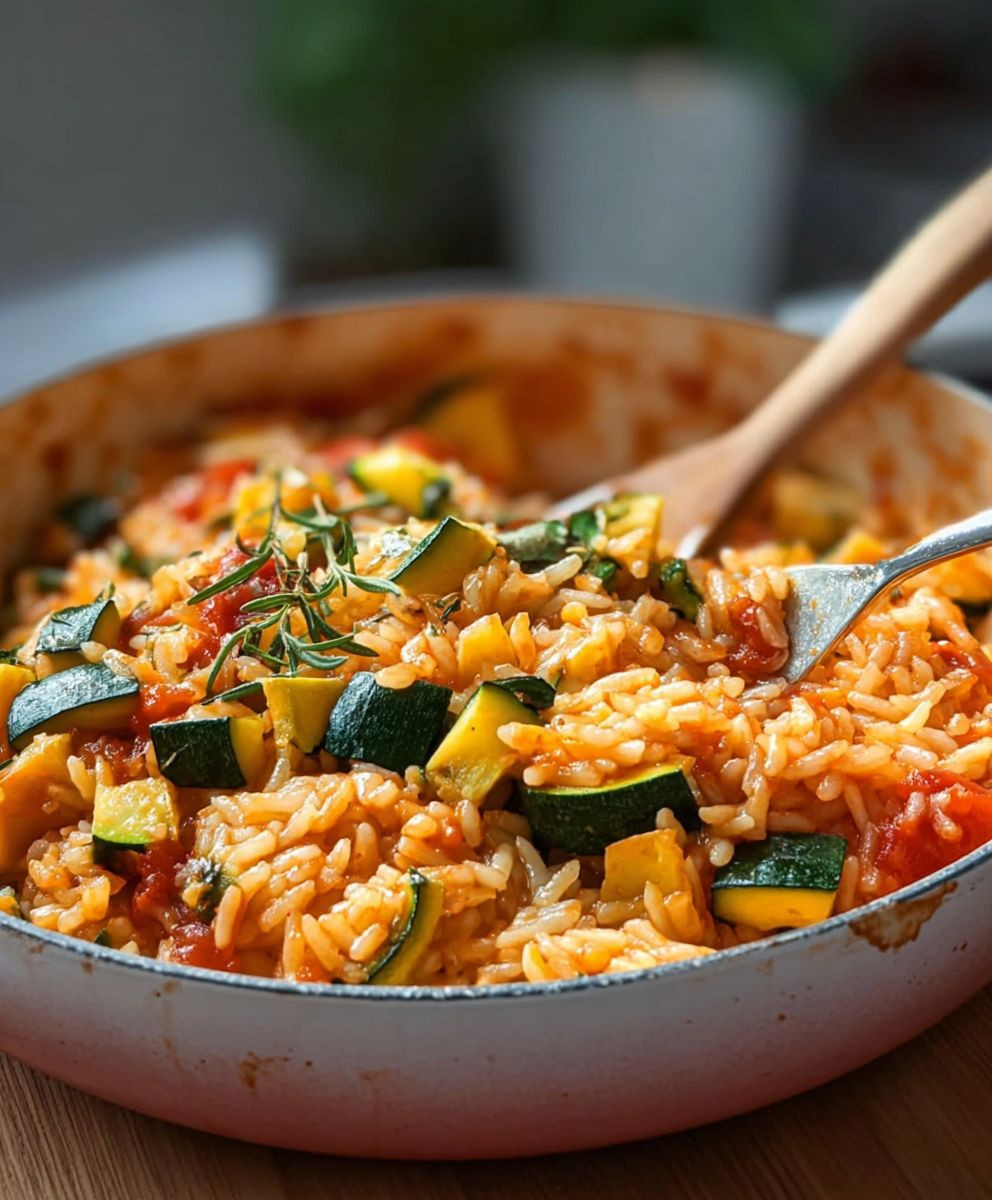 Zucchini Tomaten Reis Hauptgericht