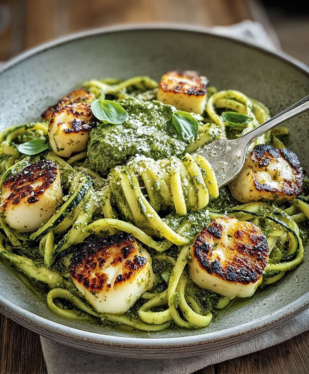 Halloumi Zucchini Pesto Nudeln