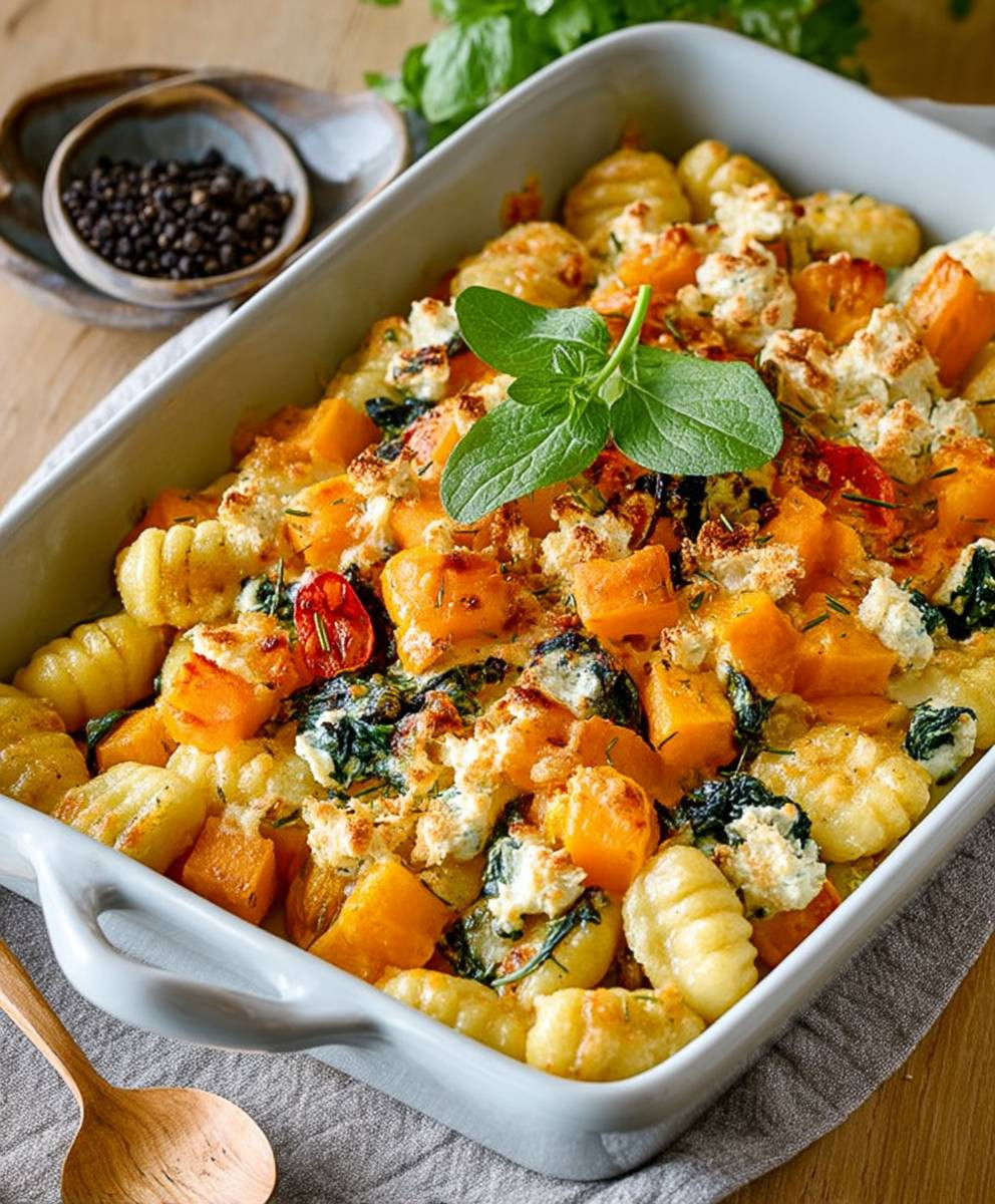 Kürbis Gnocchi Auflauf vegetarisch