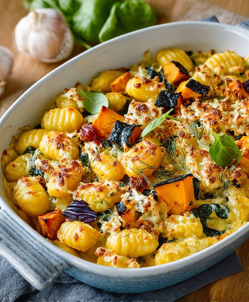 Kürbis Gnocchi Auflauf vegetarisch
