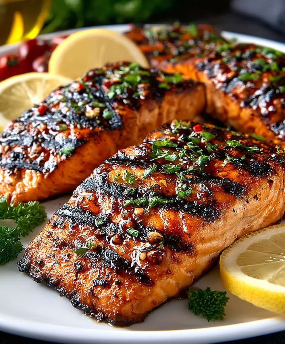 Gegrillter Lachs Sommer Genuss