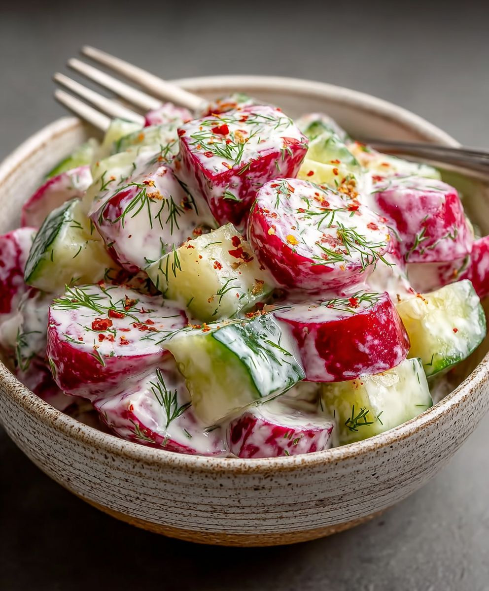 Radieschen Gurken Joghurt Salat