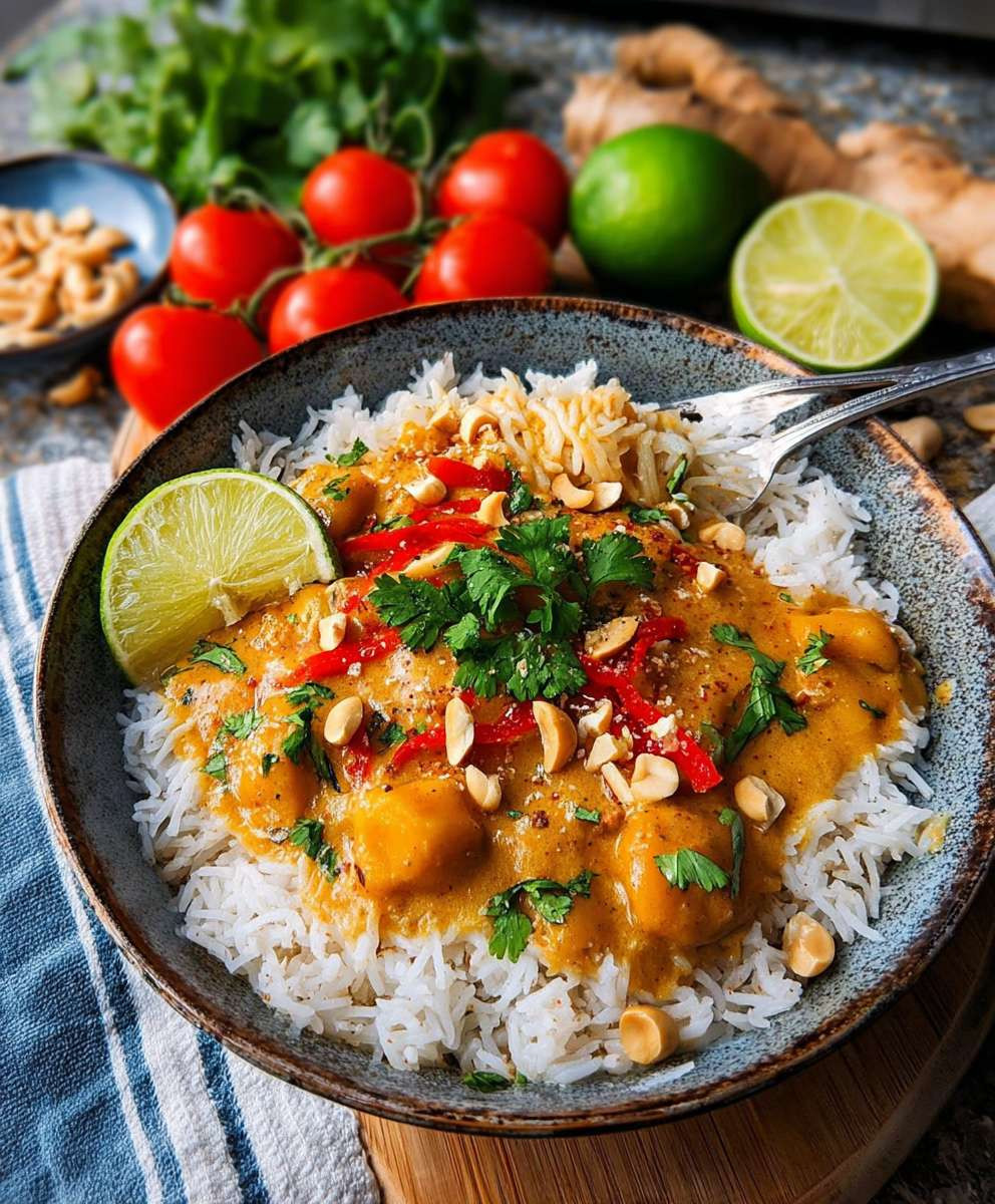 Cremiges Erdnuss Curry Rezept