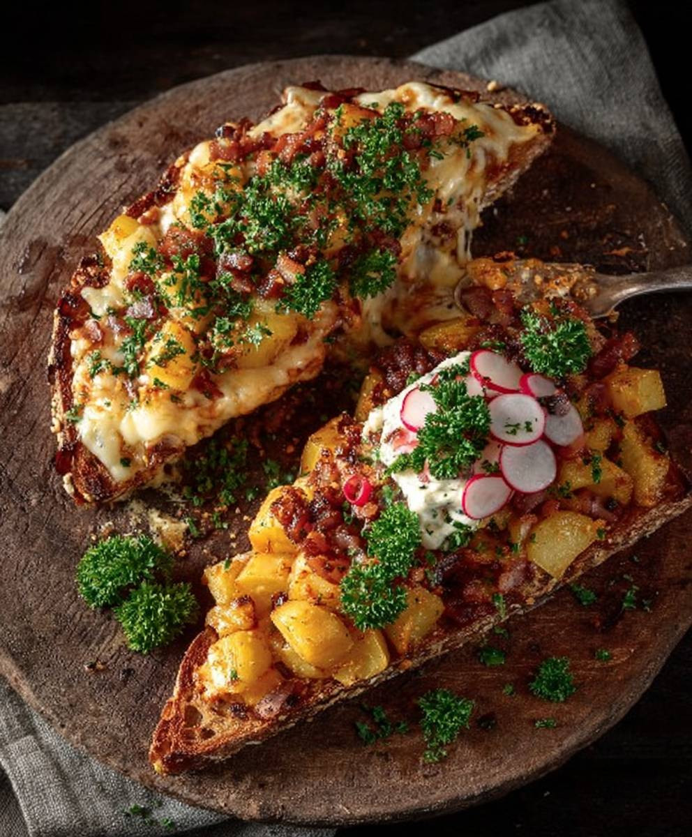 Deftiges Gröstlbrot einfach zubereiten