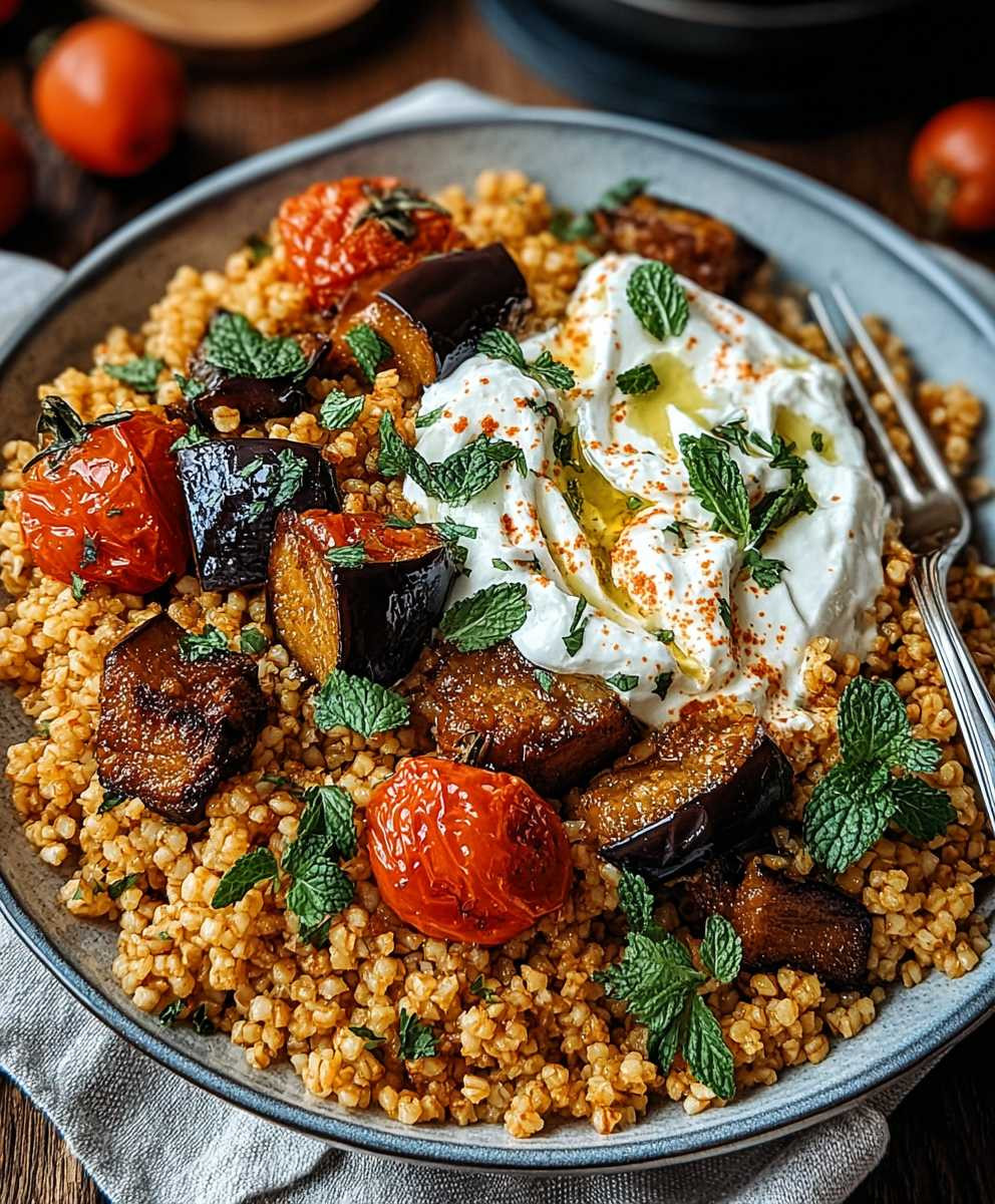 Bulgur mit Tomaten Auberginen