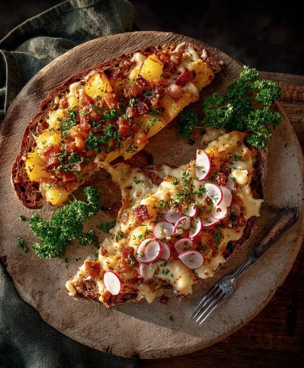 Deftiges Gröstlbrot einfach zubereiten