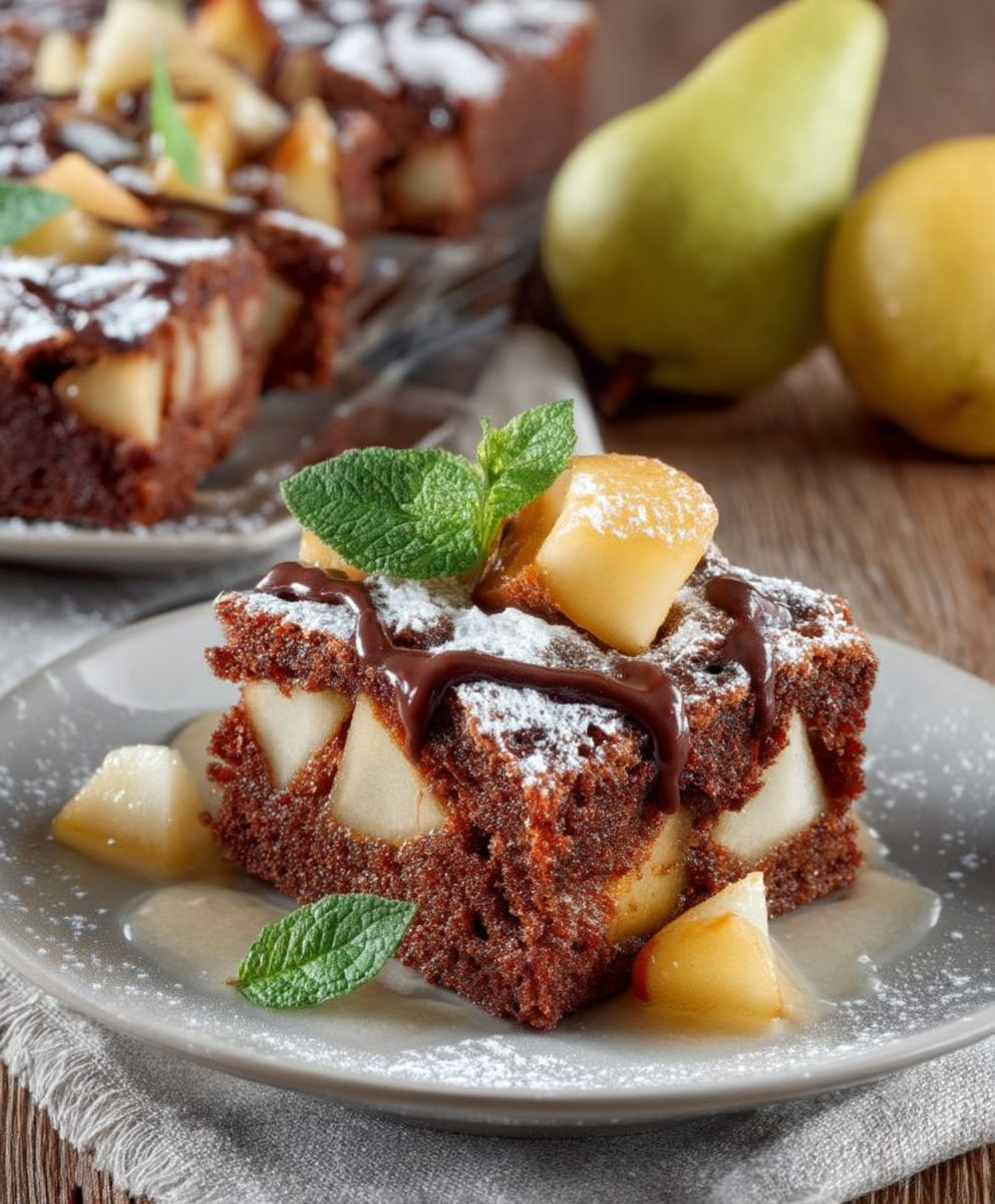 Schoko Birnen Kuchen backen