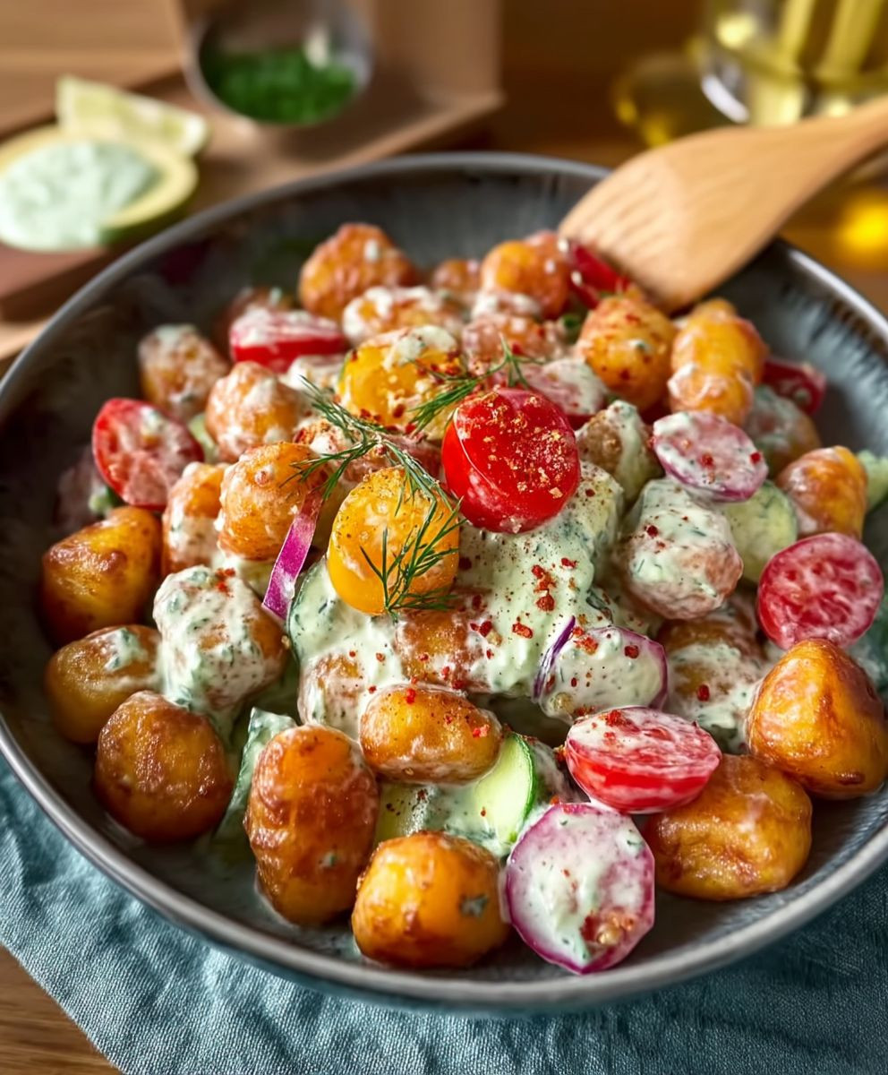 Gnocchi Salat knusprig