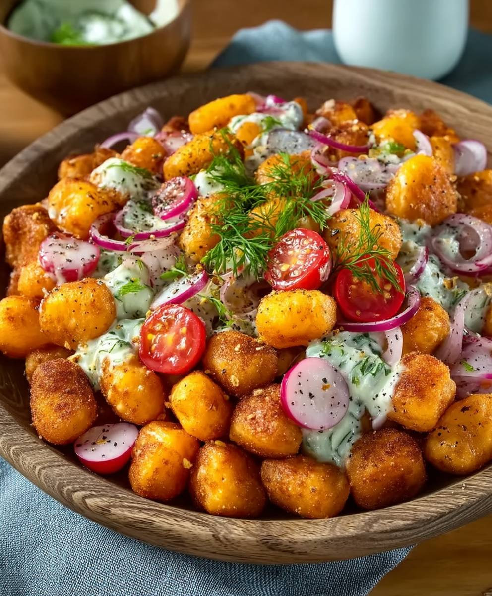 Gnocchi Salat knusprig