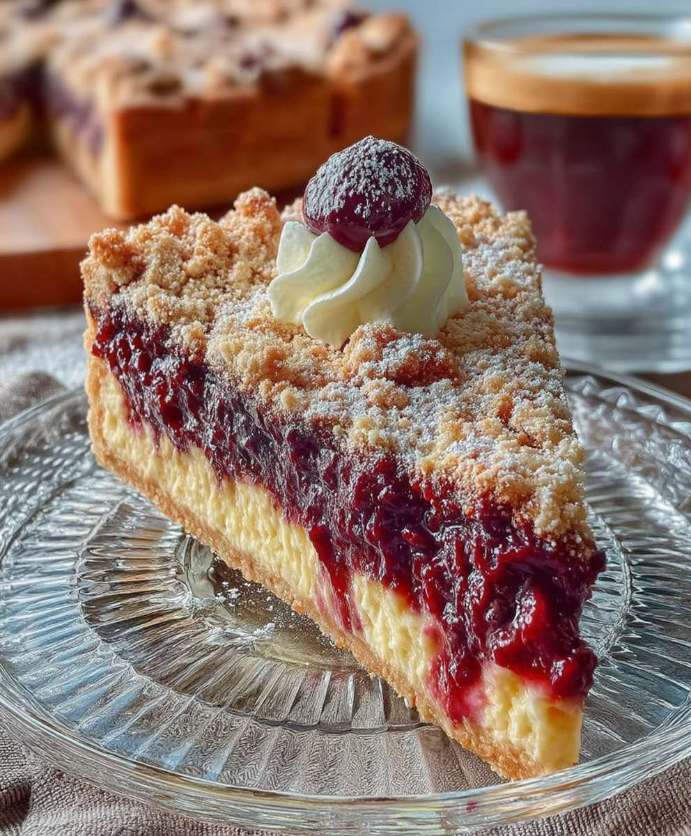 Omas Kirschkuchen Pudding Streusel