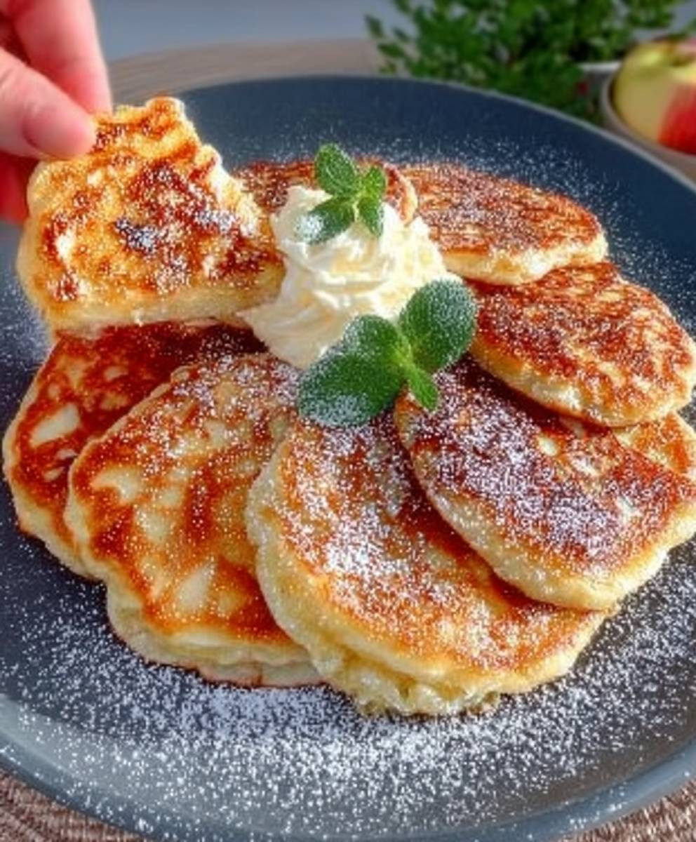 Apfel Joghurt Pfannkuchen schnell zubereiten