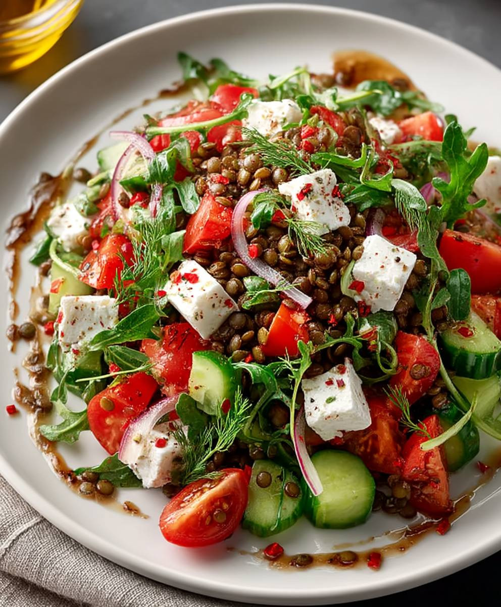 Linsensalat mit Feta