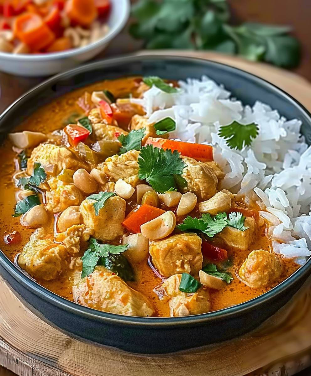 Thailändisches Erdnuss Curry Hähnchen