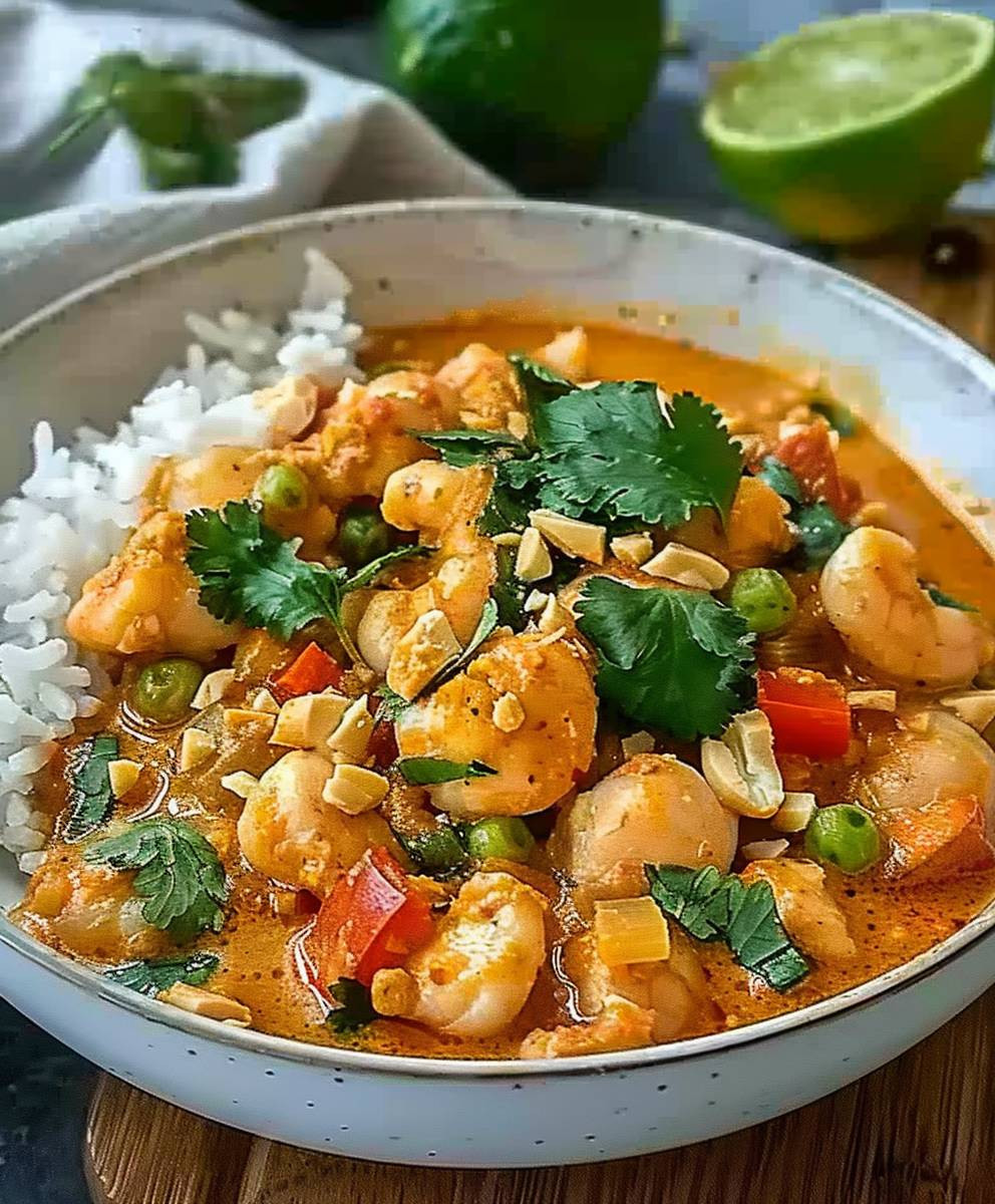 Thailändisches Erdnuss Curry Hähnchen