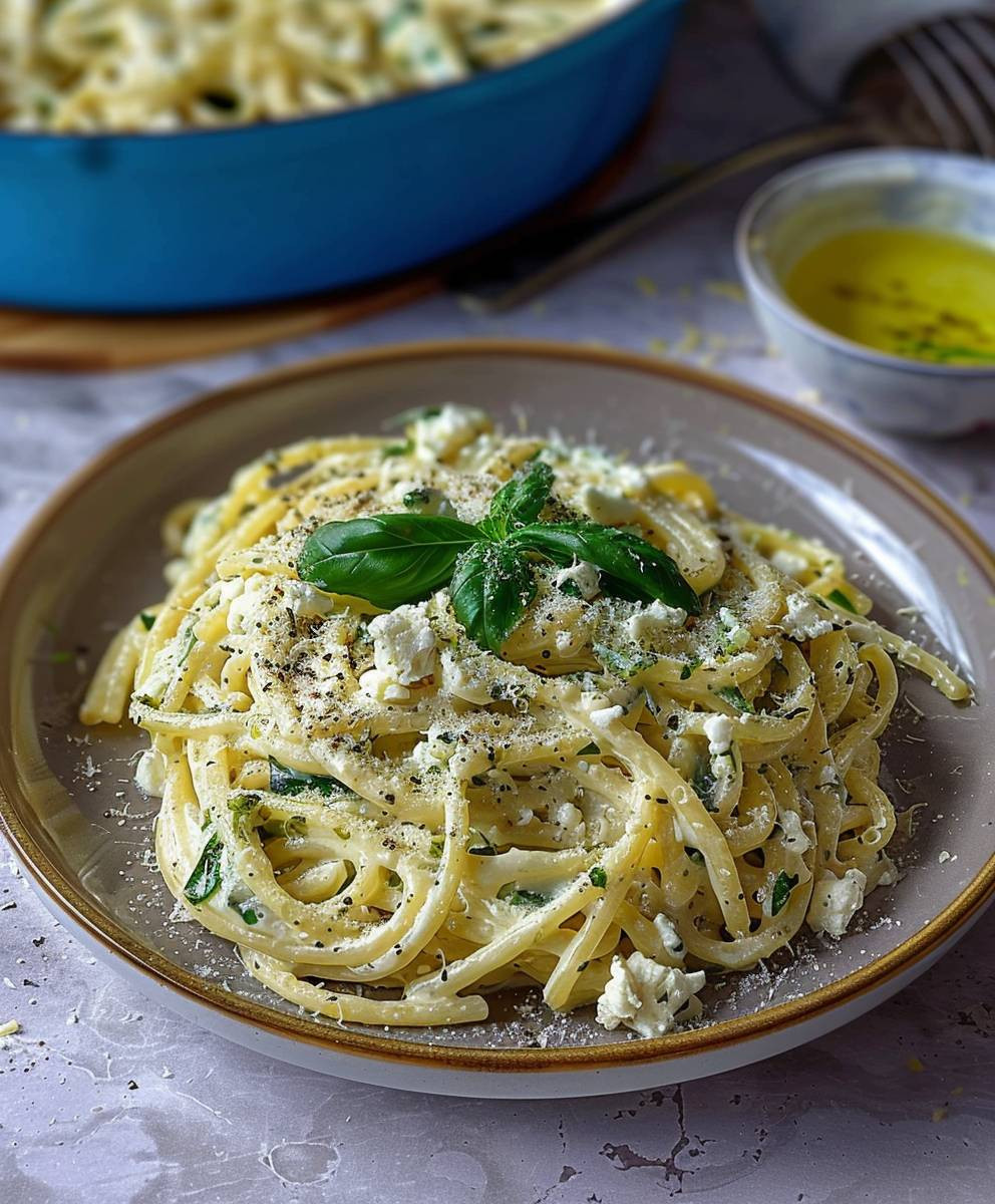 Cremige Zitrone Feta Pasta