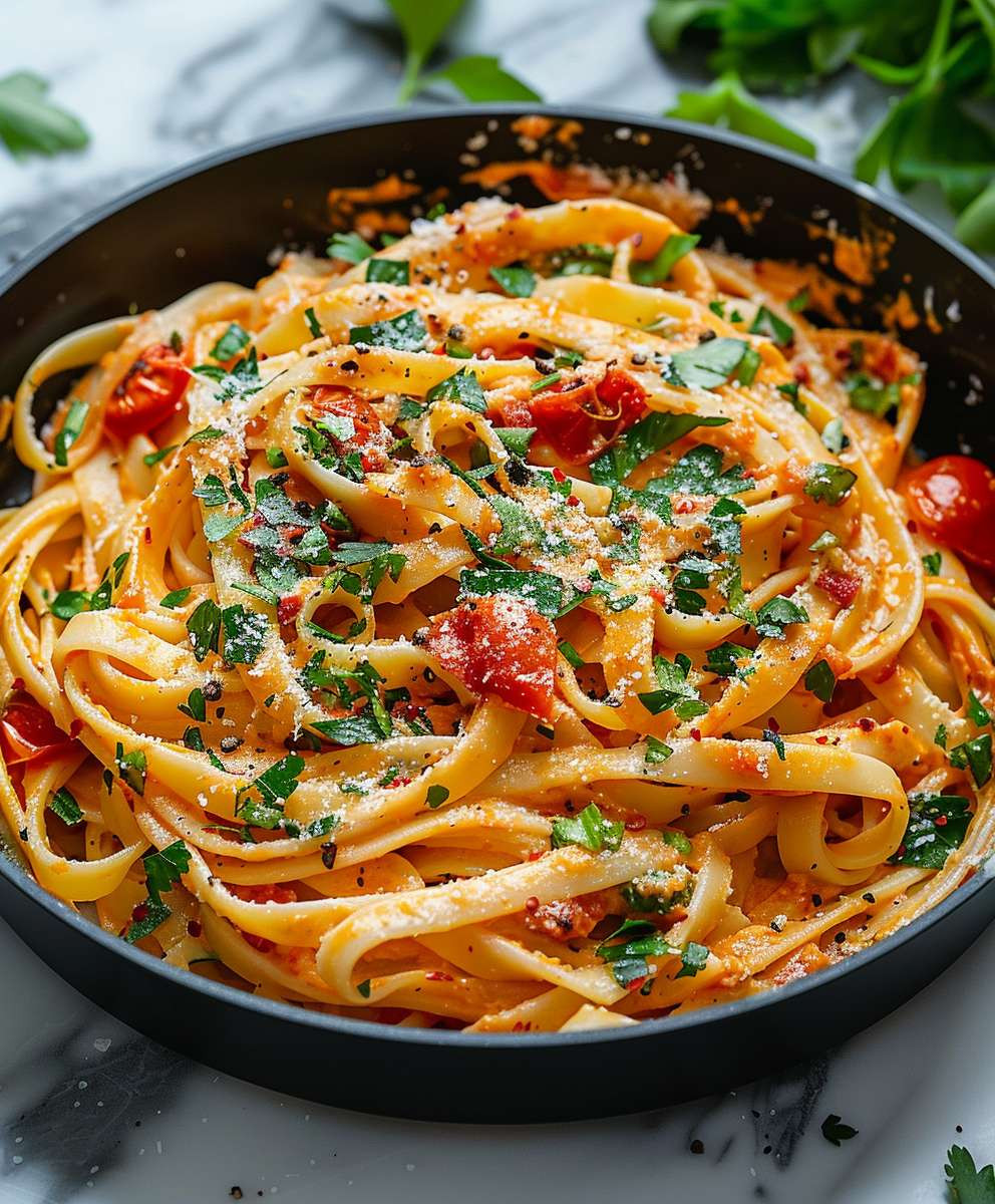 Vegan Pasta mit getrockneten Tomaten