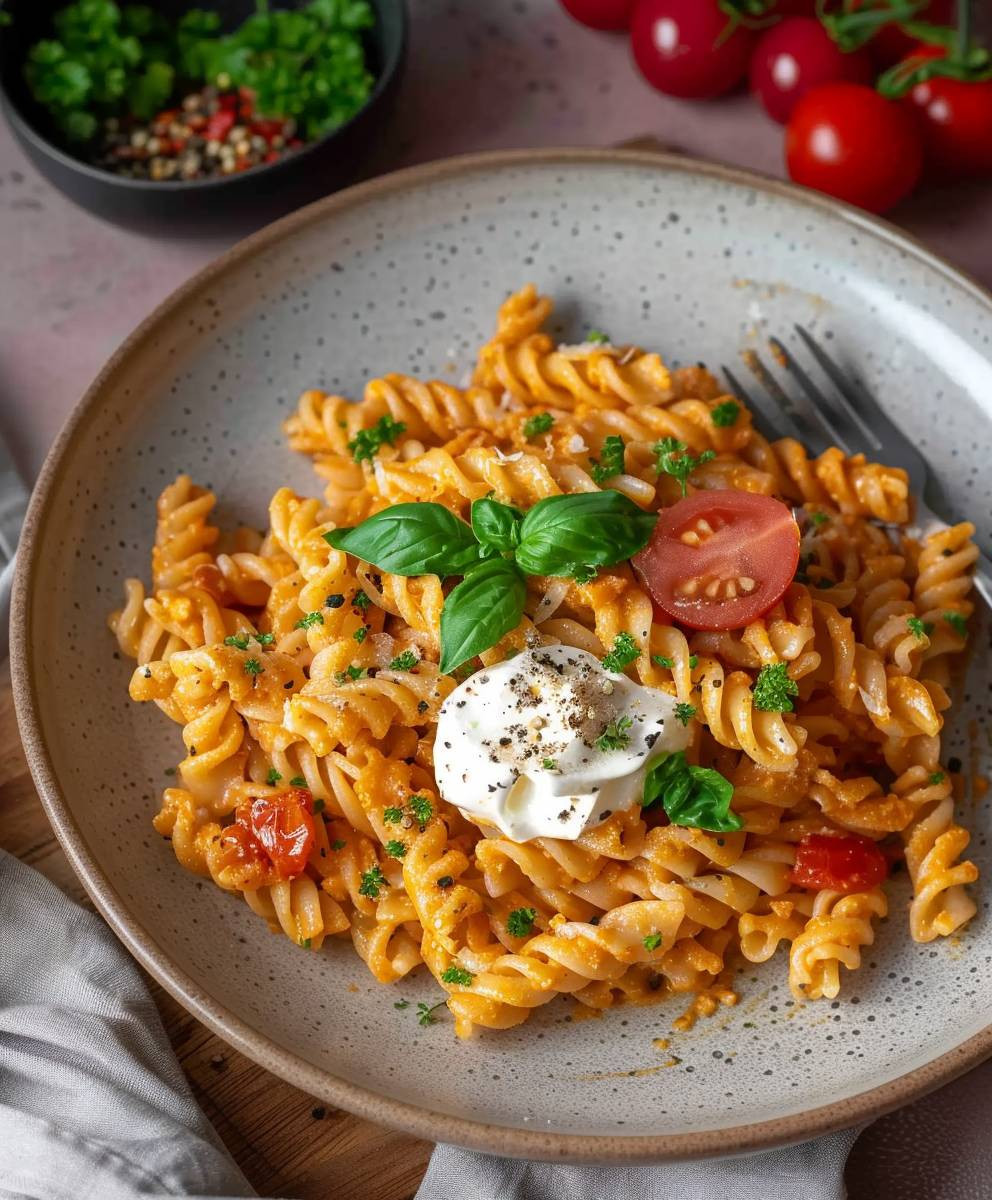 Cremige gesunde einfache Pasta