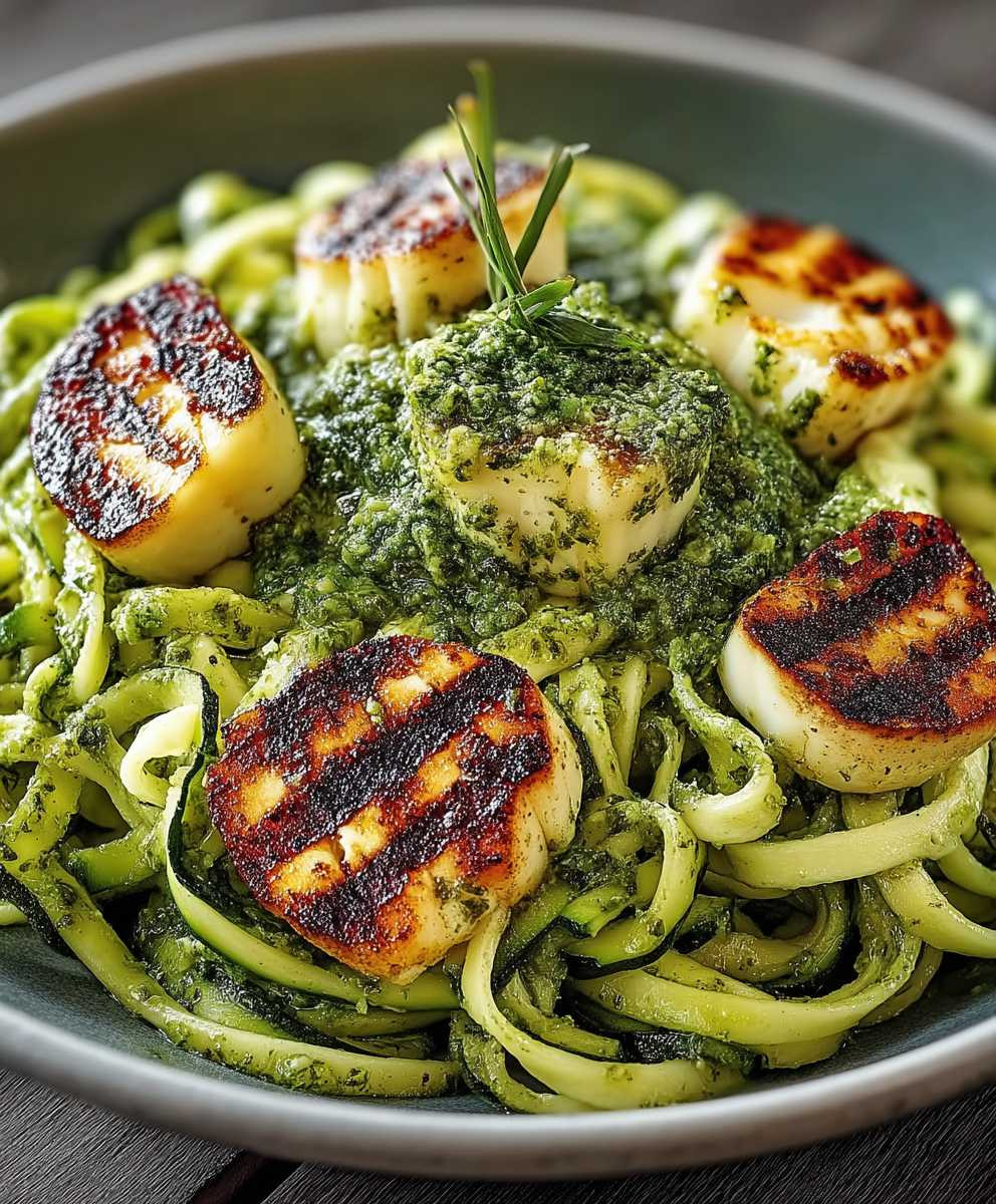 Halloumi Zucchini Pesto Nudeln