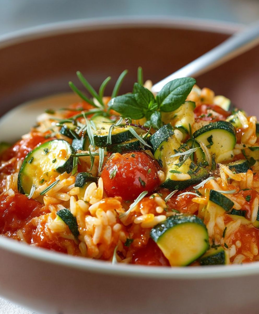 Zucchini Tomaten Reis kochen