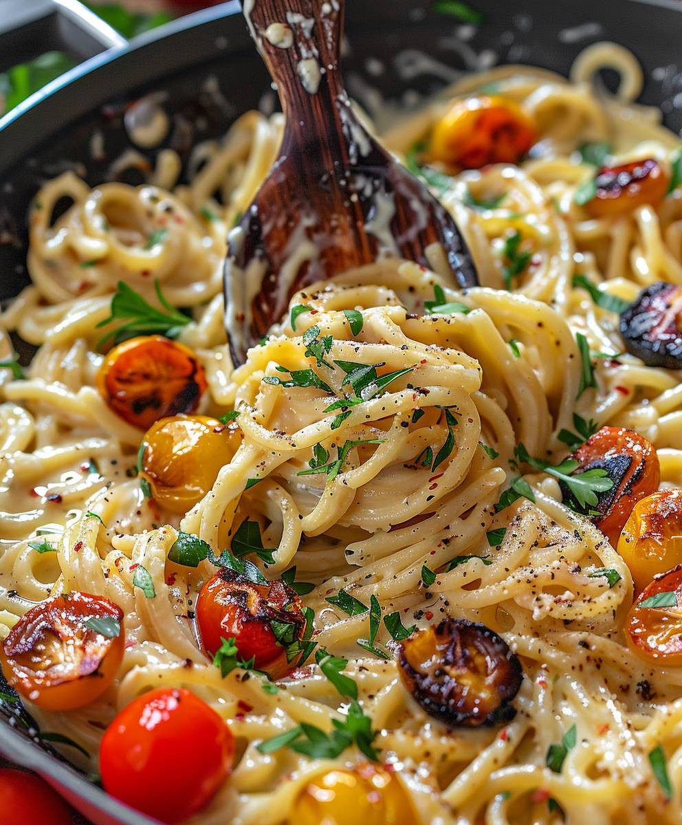 Knoblauch Käse Pasta