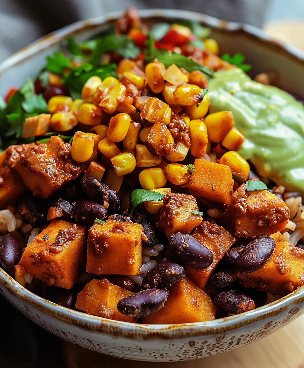 Süßkartoffel Burrito Bowl